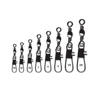 Mustad Black Barrel Swivel With Interlock Snap